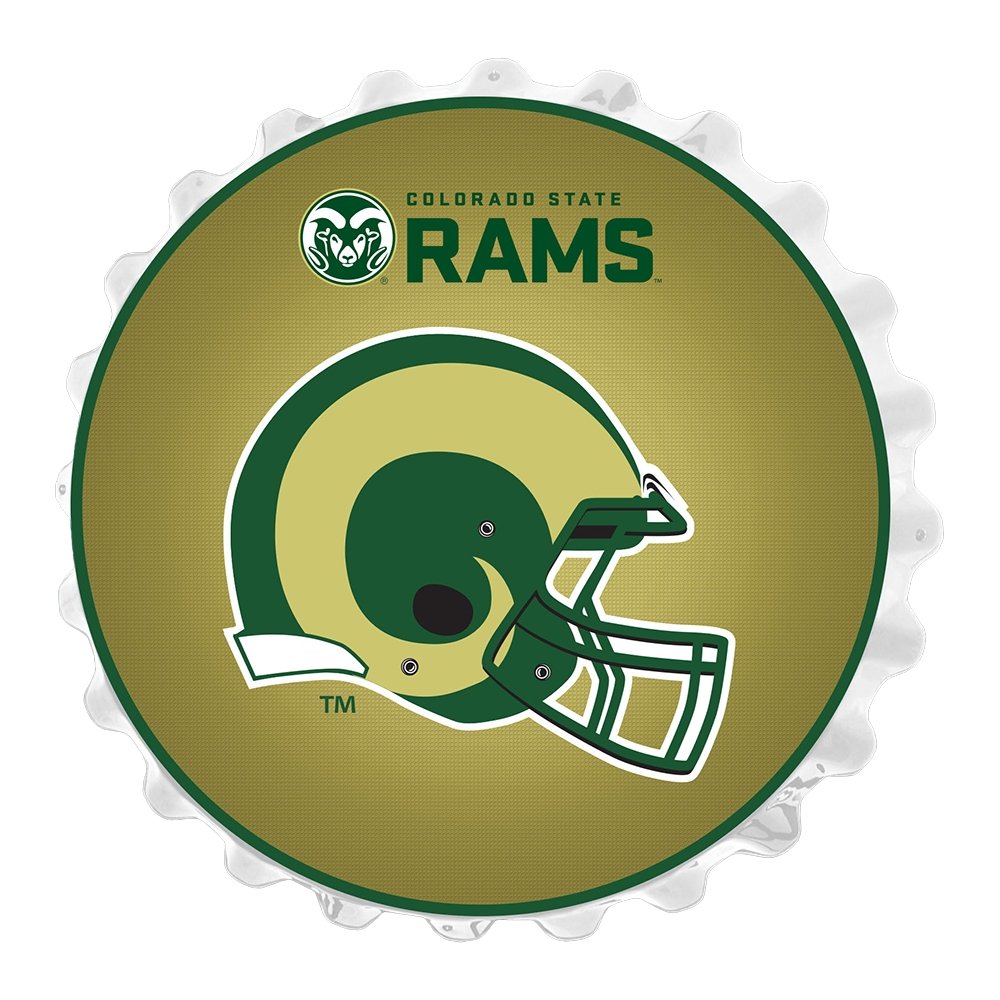 Colorado State Rams: Helmet - Bottle Cap Wall Sign - The Fan-Brand