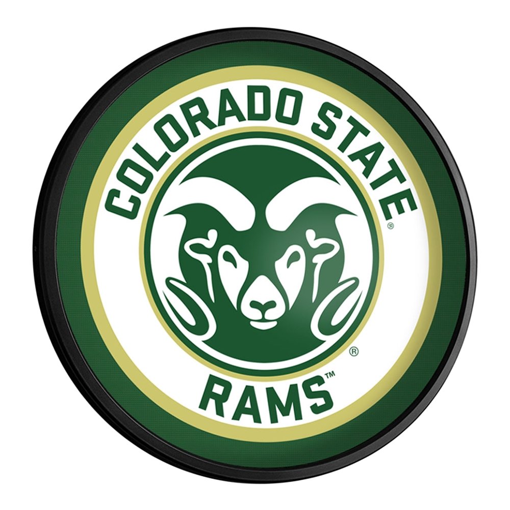 Colorado State Rams: Logo - Round Slimline Lighted Wall Sign - The Fan-Brand