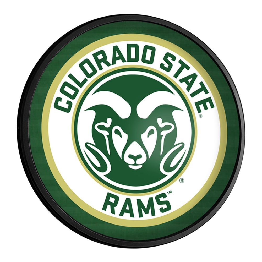 Colorado State Rams: Logo - Round Slimline Lighted Wall Sign - The Fan ...