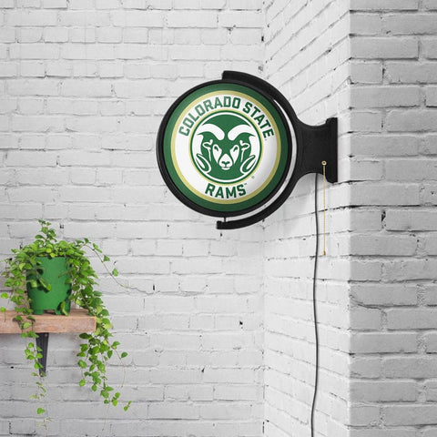Colorado State Rams: Original Round Rotating Lighted Wall Sign - The Fan-Brand