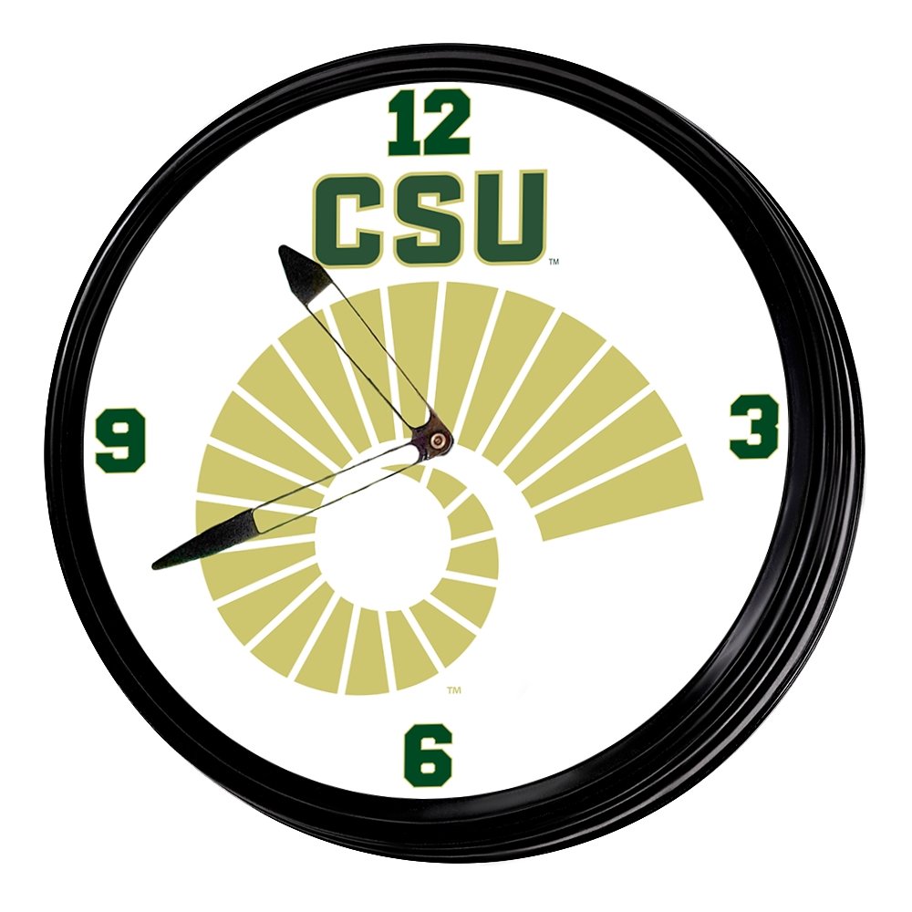Colorado State Rams: Ram's Horn - Retro Lighted Wall Clock - The Fan-Brand