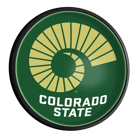 Colorado State Rams: Ram's Horn - Round Slimline Lighted Wall Sign - The Fan-Brand