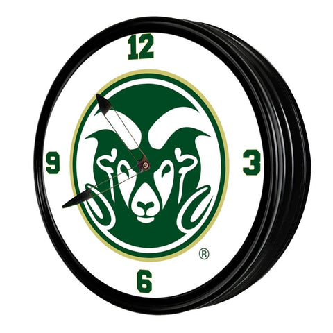 Colorado State Rams: Retro Lighted Wall Clock - The Fan-Brand
