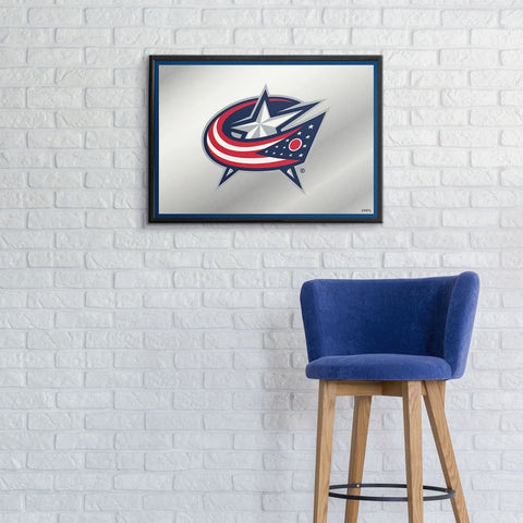 Columbus Blue Jackets: Framed Mirrored Wall Sign - The Fan-Brand