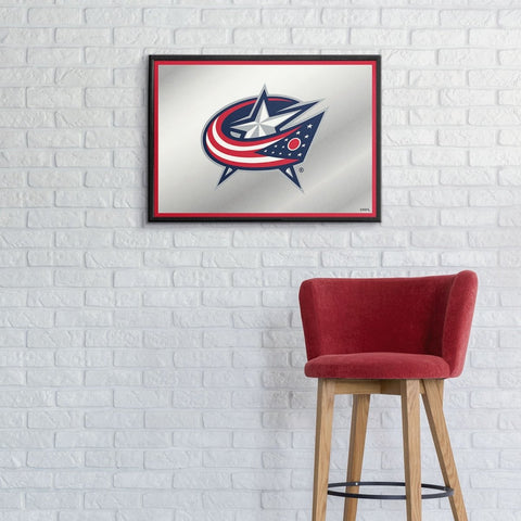 Columbus Blue Jackets: Framed Mirrored Wall Sign - The Fan-Brand