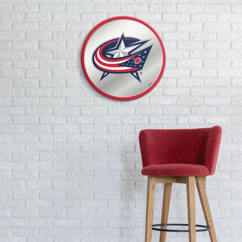 Columbus Blue Jackets: Modern Disc Mirrored Wall Sign - The Fan-Brand