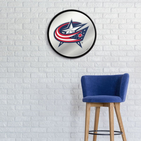 Columbus Blue Jackets: Modern Disc Mirrored Wall Sign - The Fan-Brand