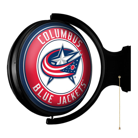 Columbus Blue Jackets: Original Round Rotating Lighted Wall Sign - The Fan-Brand