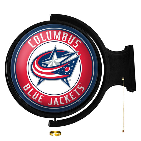 Columbus Blue Jackets: Original Round Rotating Lighted Wall Sign - The Fan-Brand