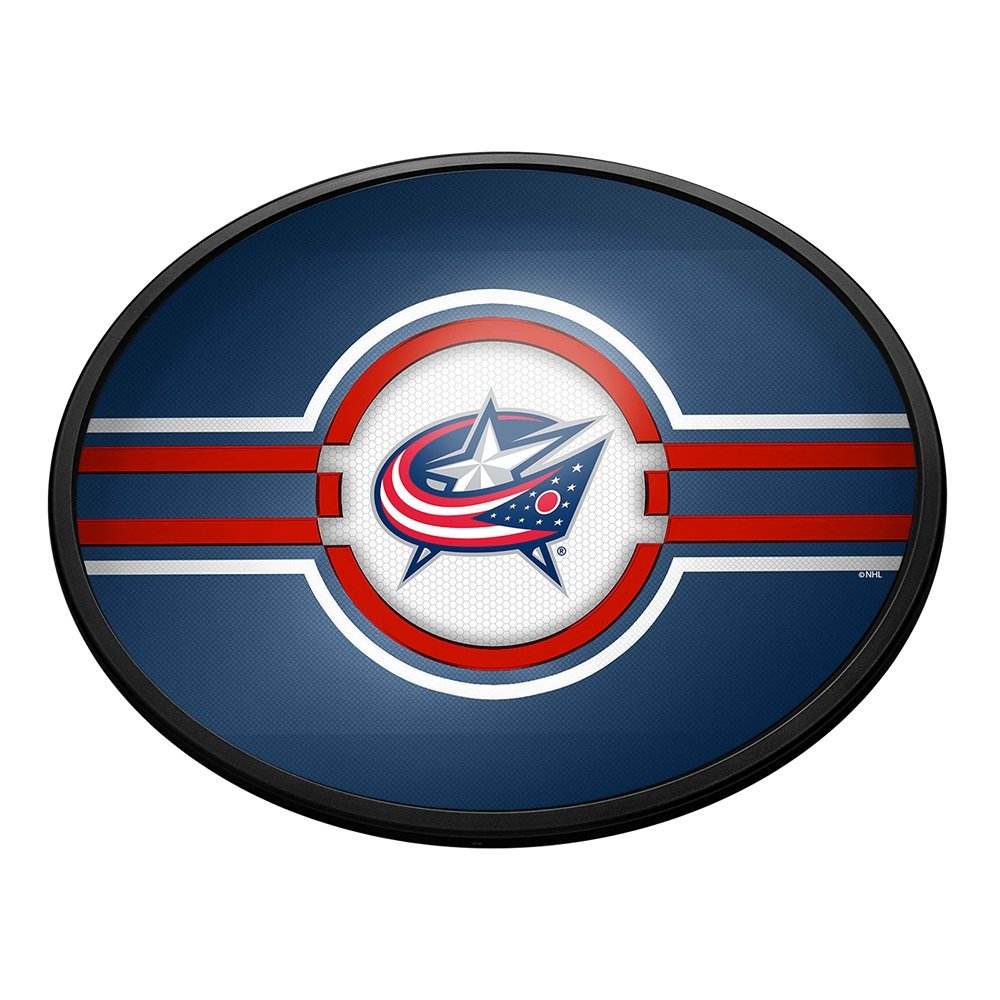 Columbus Blue Jackets: Oval Slimline Lighted Wall Sign - The Fan-Brand