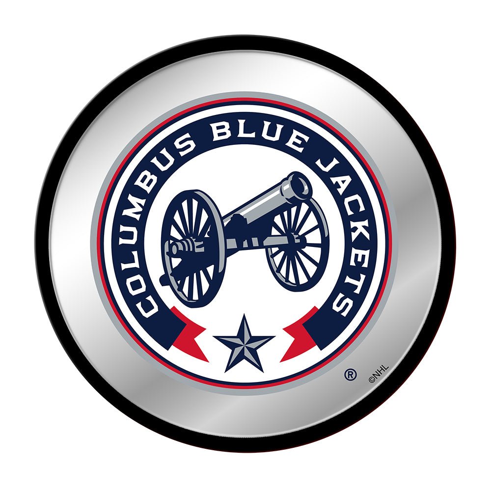Columbus Blue Jackets: Secondary Logo - Modern Disc Mirrored Wall Sign - The Fan-Brand