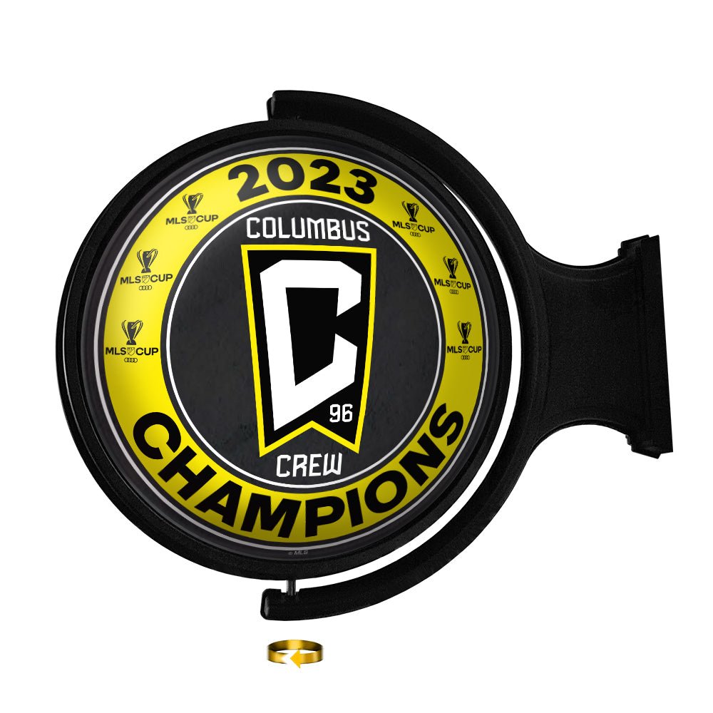 Columbus Crew: 6x MLS Cup Champs - Round Rotating Lighted Wall Sign - The Fan-Brand