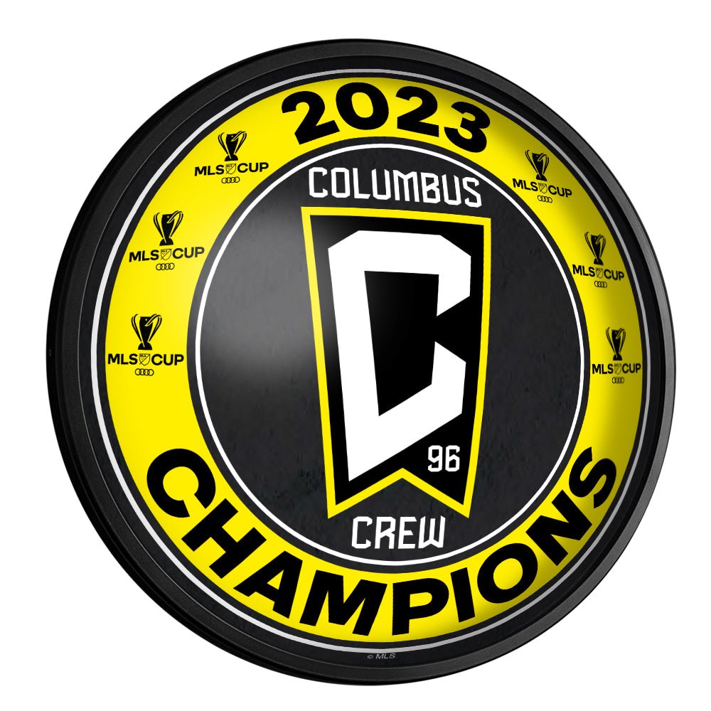 Columbus Crew: 6x MLS Cup Champs - Round Slimline Lighted Wall Sign - The Fan-Brand
