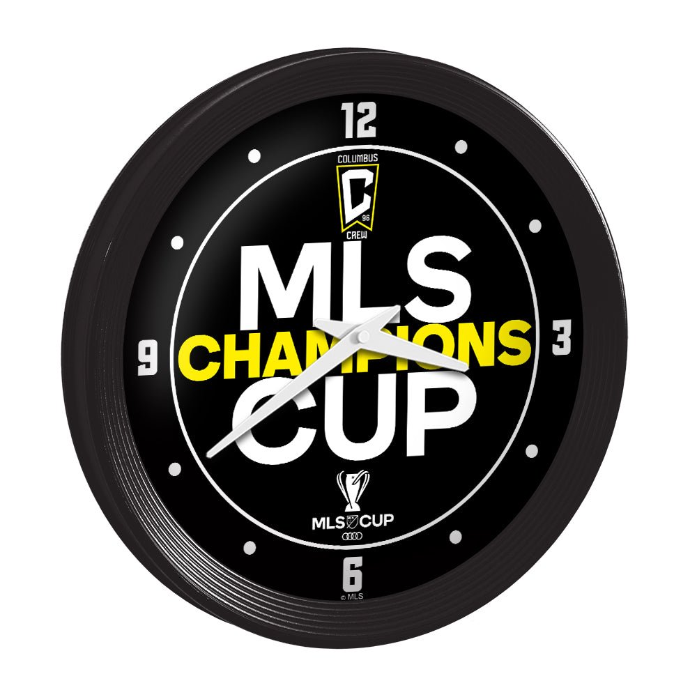 Columbus Crew: MLS Cup Champs, Bold Design - Ribbed Frame Wall Clock - The Fan-Brand