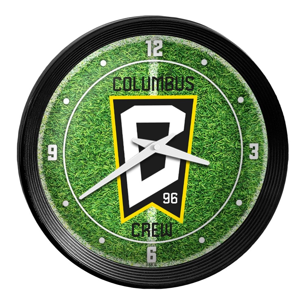 Columbus Crew: Pitch - Ribbed Frame Wall Clock - The Fan-Brand