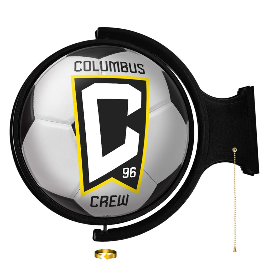Columbus Crew: Soccer Ball - Original Round Rotating Lighted Wall Sign - The Fan-Brand