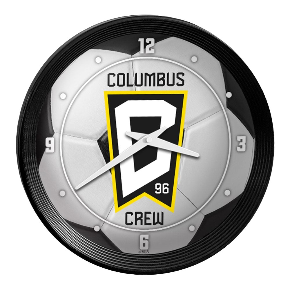 Columbus Crew: Soccer Ball - Ribbed Frame Wall Clock - The Fan-Brand