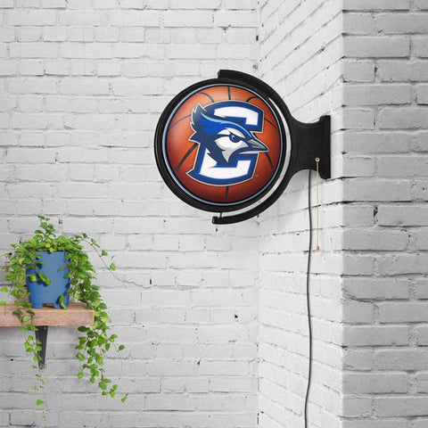 Creighton Bluejays: Basketball - Original Round Rotating Lighted Wall Sign - The Fan-Brand