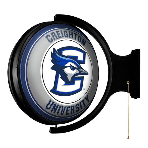 Creighton Bluejays: Original Round Rotating Lighted Wall Sign - The Fan-Brand