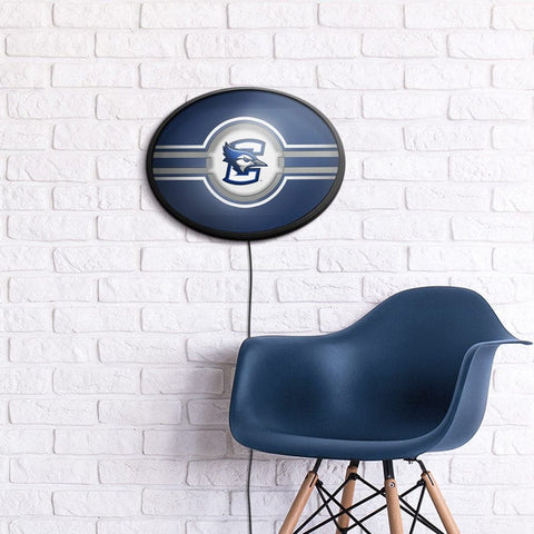 Creighton Bluejays: Oval Slimline Lighted Wall Sign - The Fan-Brand