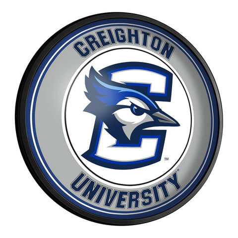 Creighton Bluejays: Round Slimline Lighted Wall Sign - The Fan-Brand