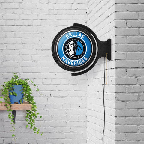 Dallas Mavericks: Original Round Rotating Lighted Wall Sign - The Fan-Brand