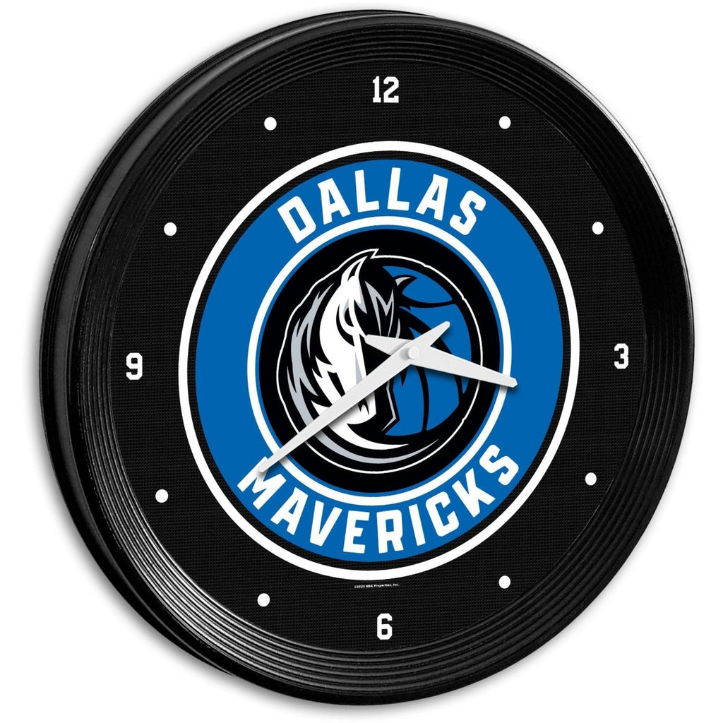 Dallas Mavericks: Ribbed Frame Wall Clock - The Fan-Brand