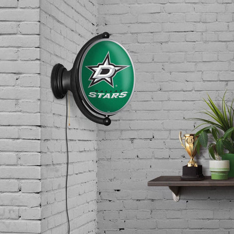 Dallas Stars: Original Oval Rotating Lighted Wall Sign - The Fan-Brand