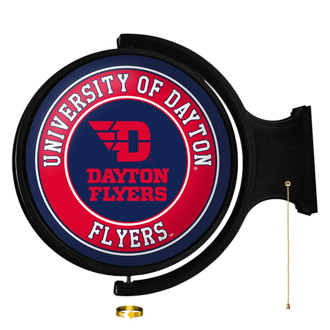 Dayton Flyers: Flyers - Original Round Rotating Lighted Wall Sign - The Fan-Brand
