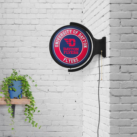 Dayton Flyers: Flyers - Original Round Rotating Lighted Wall Sign - The Fan-Brand