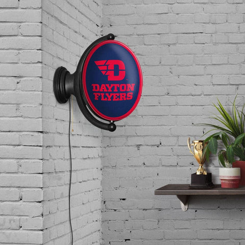 Dayton Flyers: Original Oval Rotating Lighted Wall Sign - The Fan-Brand