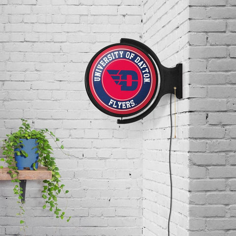 Dayton Flyers: Original Round Rotating Lighted Wall Sign - The Fan-Brand