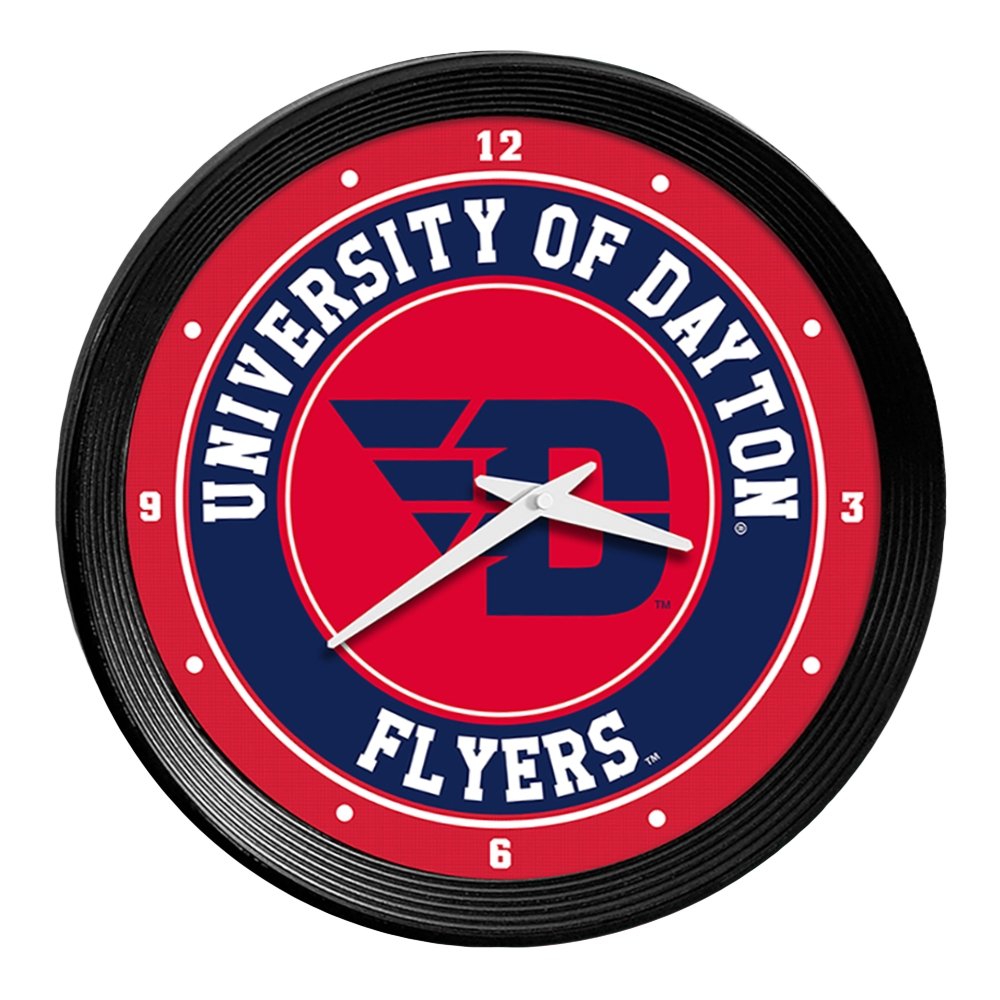 Dayton Flyers: Ribbed Frame Wall Clock - The Fan-Brand