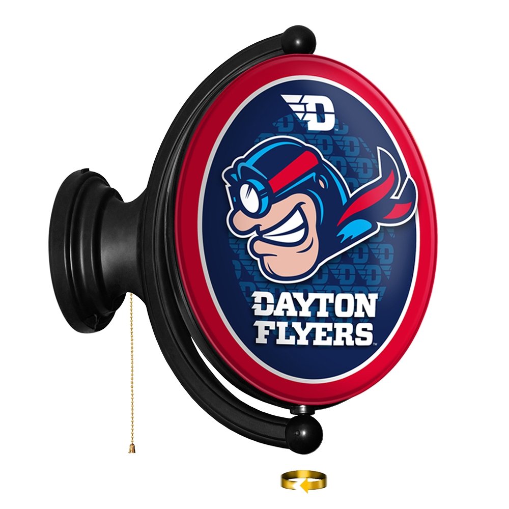 Dayton Flyers: Rudy Flyer - Original Oval Rotating Lighted Wall Sign - The Fan-Brand