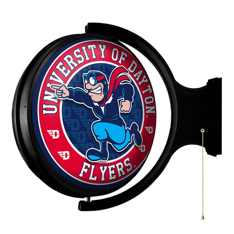 Dayton Flyers: Rudy Flyer - Original Round Rotating Lighted Wall Sign - The Fan-Brand