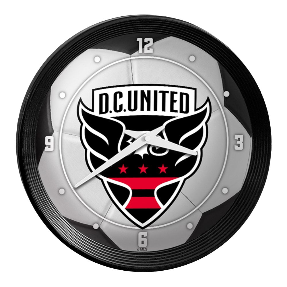 D.C. United: Soccer Ball - Ribbed Frame Wall Clock - The Fan-Brand