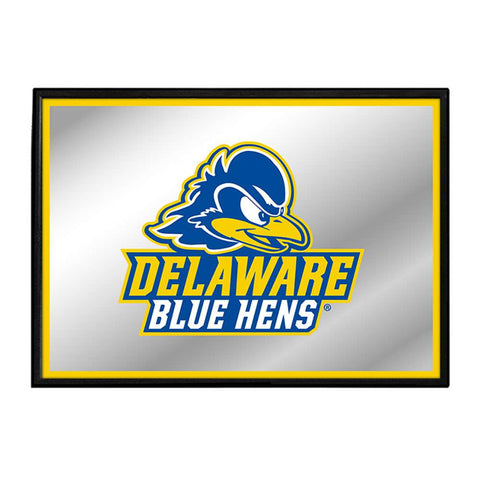Delaware Blue Hens: Framed Mirrored Wall Sign - The Fan-Brand