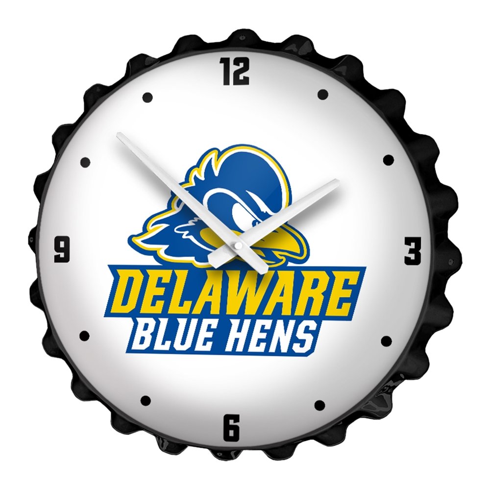 Delaware Blue Hens: Logo - Bottle Cap Wall Clock - The Fan-Brand