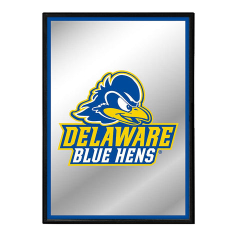 Delaware Blue Hens: Logo - Framed Mirrored Wall Sign - The Fan-Brand