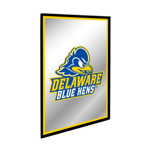 Delaware Blue Hens: Logo - Framed Mirrored Wall Sign - The Fan-Brand