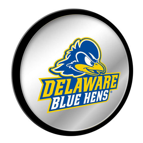 Delaware Blue Hens: Logo - Modern Disc Mirrored Wall Sign - The Fan-Brand