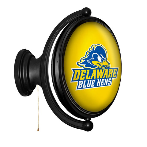 Delaware Blue Hens: Logo - Original Oval Rotating Lighted Wall Sign - The Fan-Brand