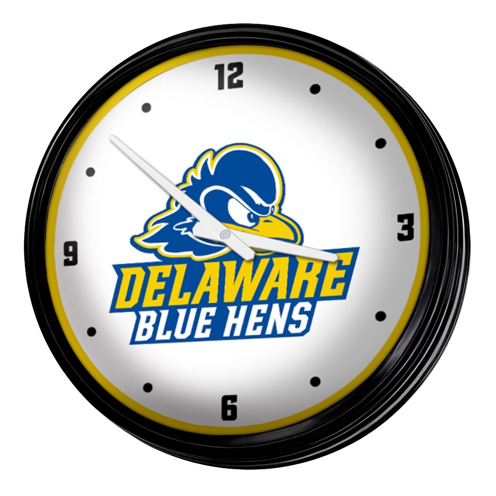 Delaware Blue Hens: Logo - Retro Lighted Wall Clock - The Fan-Brand