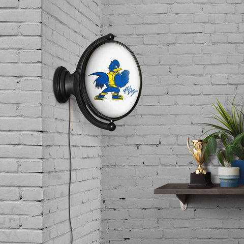 Delaware Blue Hens: Mascot - Original Oval Rotating Lighted Wall Sign - The Fan-Brand