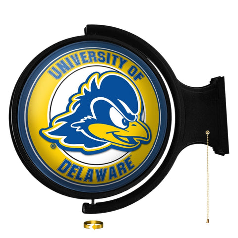 Delaware Blue Hens: Original Round Rotating Lighted Wall Sign - The Fan-Brand