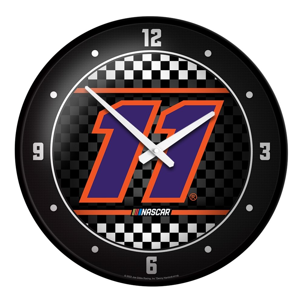 Denny Hamlin: Checkered Flag - Modern Disc Wall Clock - The Fan-Brand