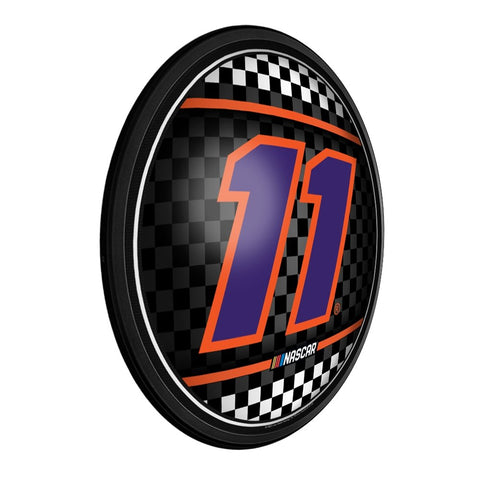 Denny Hamlin: Checkered Flag - Round Slimline Lighted Wall Sign - The Fan-Brand