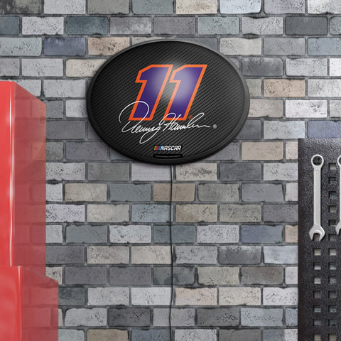 Denny Hamlin: Oval Slimline Lighted Wall Sign - The Fan-Brand