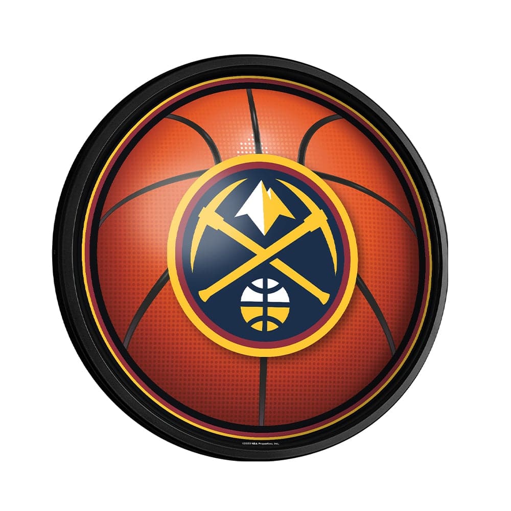 Denver Nuggets: Basketball - Round Slimline Lighted Wall Sign - The Fan-Brand