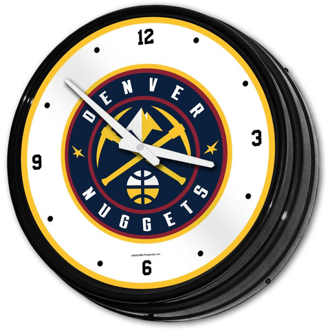 Denver Nuggets: Retro Lighted Wall Clock - The Fan-Brand